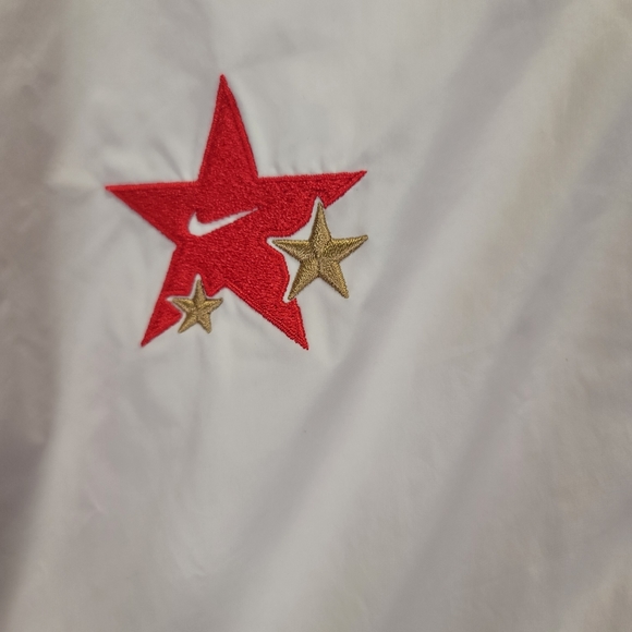 Nike Authentics Men’s  Warm-up Shirt Jacket Lined Snap Button White Size M - Picture 15 of 15